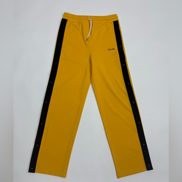 Celine Men's Yellow and Black Snap Joggers